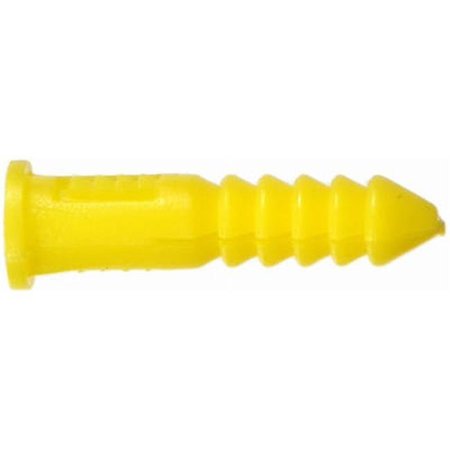HILLMAN Hillman Fasteners 370326 1 in. Yellow Ribbed Tapered Plastic Anchor; 100 Pack 848082